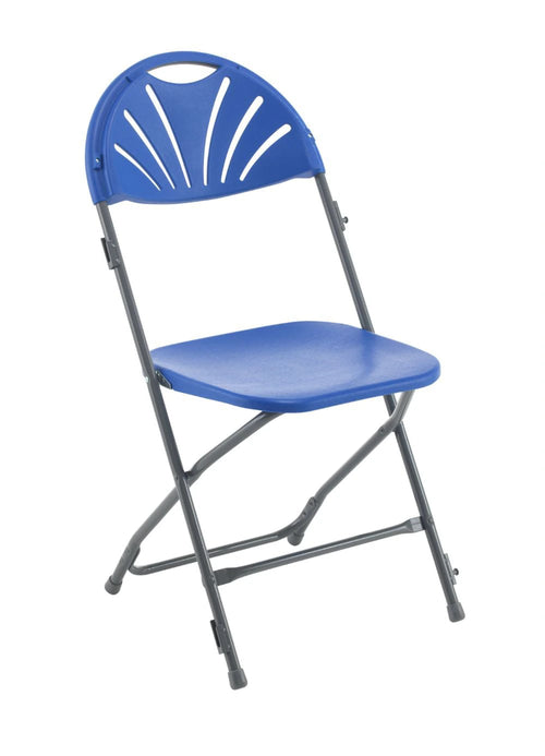 Titan Linking Fan Back Folding Chair - Blue