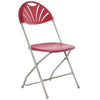 Titan Linking Fan Back Folding Chair - Burgundy