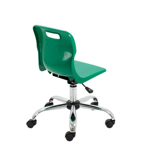 Titan Swivel Junior Chair with Chrome Base and Castors T30-GN 5