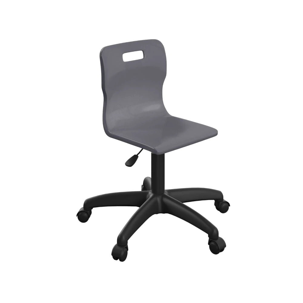 Titan Swivel Junior Chair with Plastic Base and Castors T30-C-BK 1