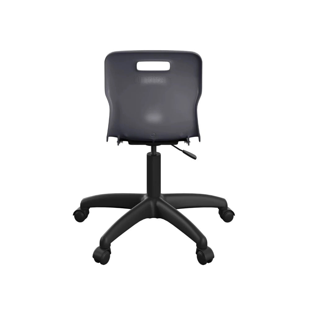Titan Swivel Junior Chair with Plastic Base and Castors T30-C-BK 6