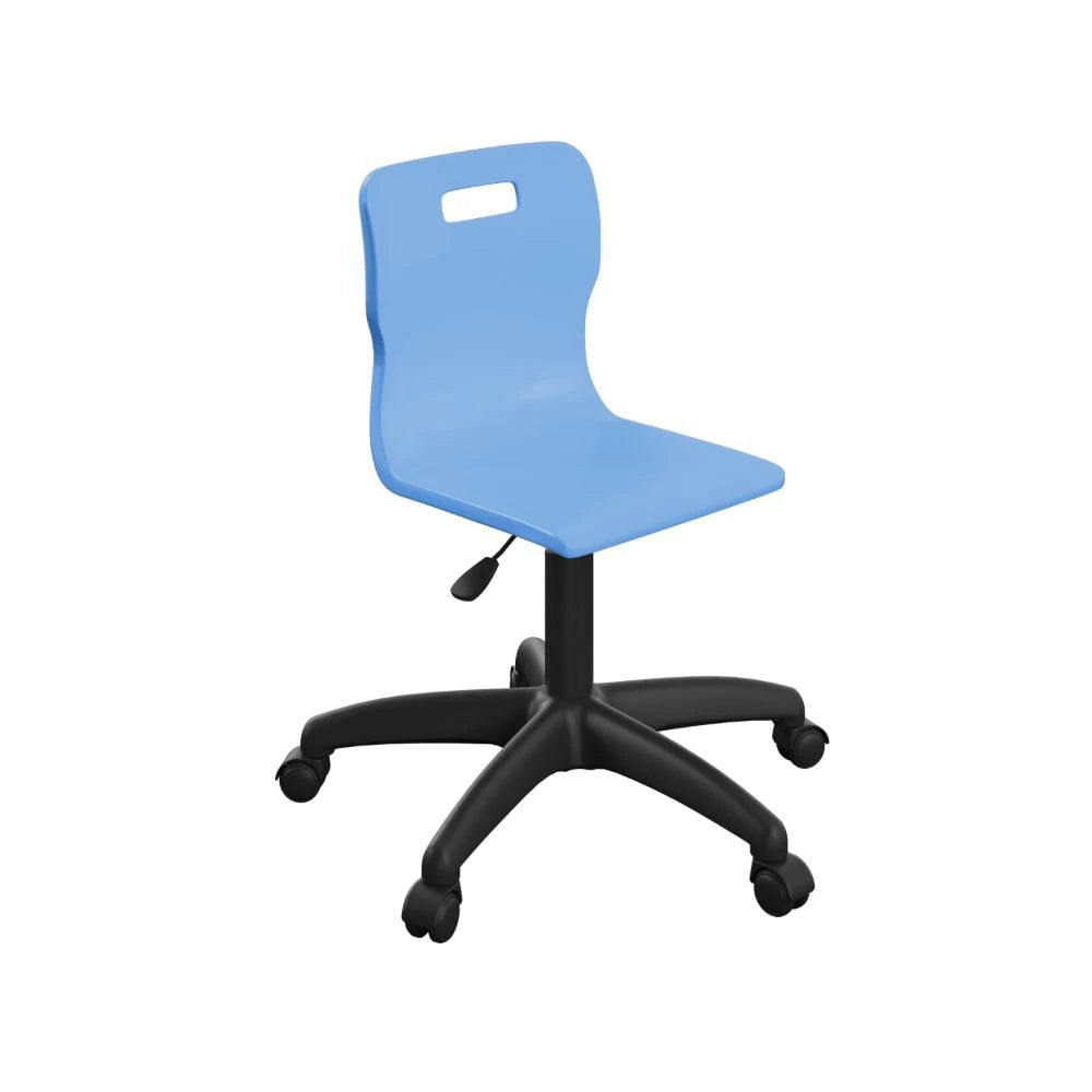 Titan Swivel Junior Chair with Plastic Base and Castors T30-B-BK 1
