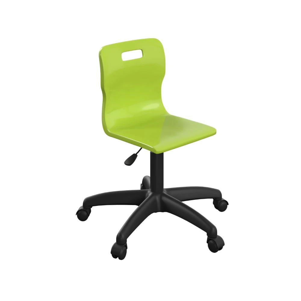 Titan Swivel Junior Chair with Plastic Base and Castors T30-L-BK 1