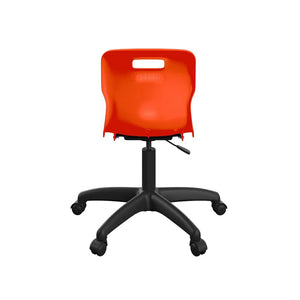 Titan Swivel Junior Chair with Plastic Base and Castors T30-O-BK 6