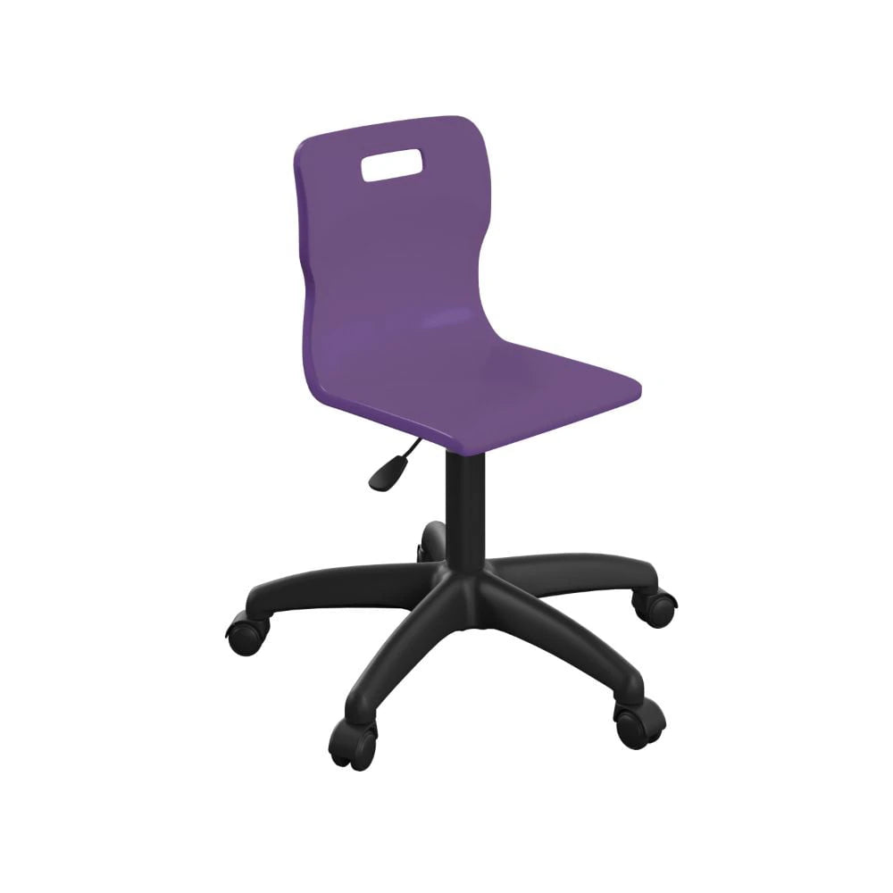 Titan Swivel Junior Chair with Plastic Base and Castors T30-P-BK 1