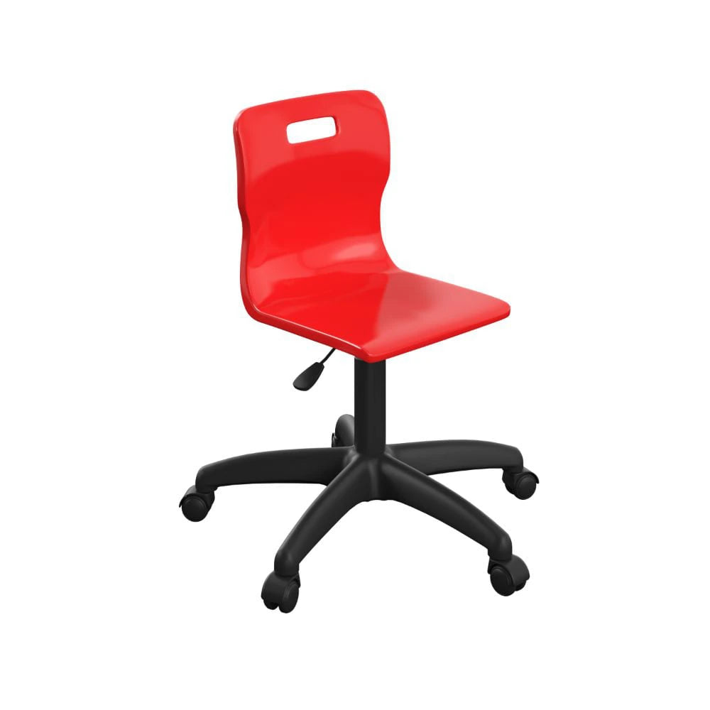 Titan Swivel Junior Chair with Plastic Base and Castors T30-R-BK 1