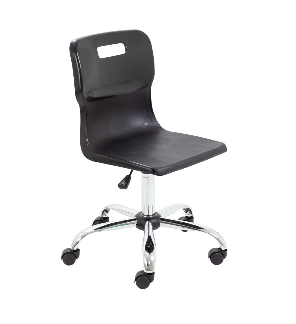 Titan Swivel Senior Chair with Chrome Base and Castors T35-BK 1