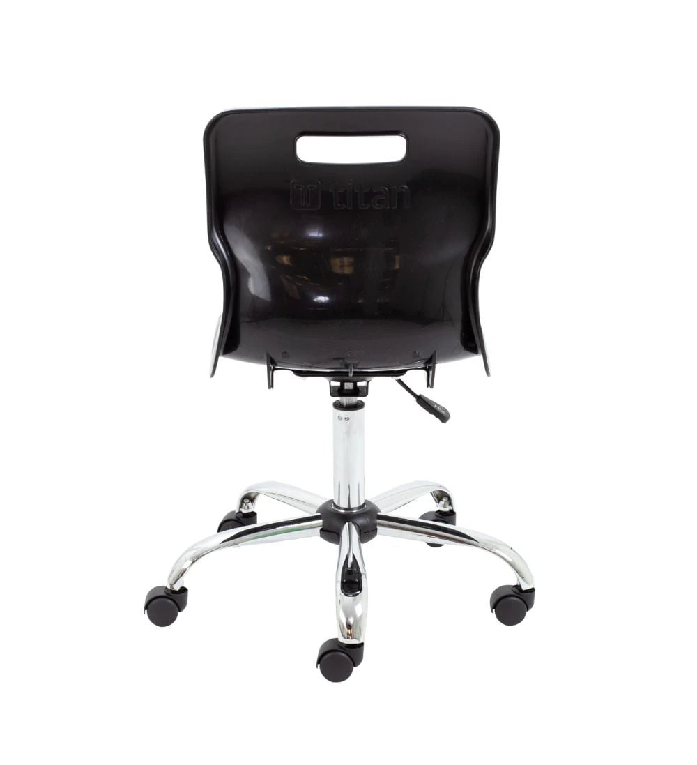 Titan Swivel Senior Chair with Chrome Base and Castors T35-BK 6