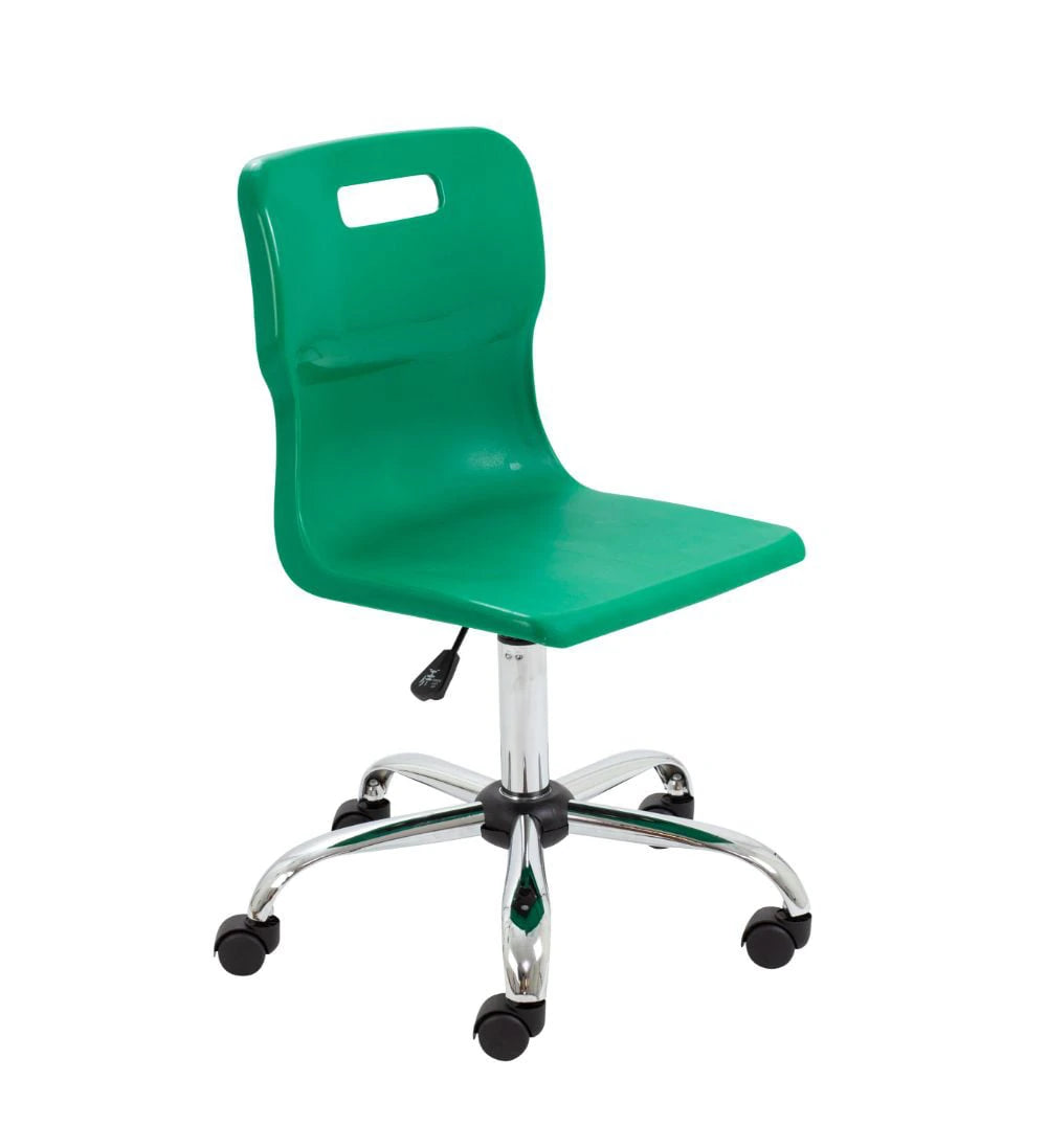 Titan Swivel Senior Chair with Chrome Base and Castors T35-GN 1