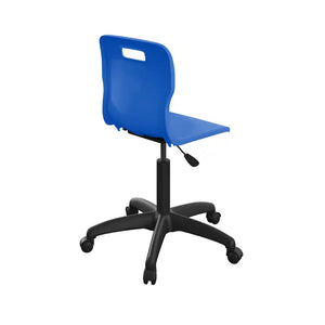 Titan Swivel Senior Chair with Plastic Base and Castors T35-B-BK 5