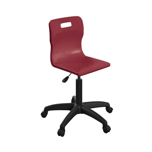 Titan Swivel Senior Chair with Plastic Base and Castors T35-B-BK 1