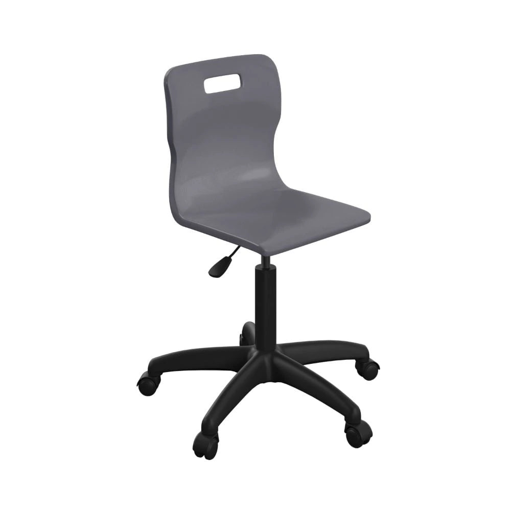 Titan Swivel Senior Chair with Plastic Base and Castors T35-C-BK 1