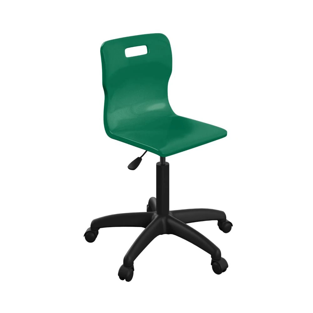 Titan Swivel Senior Chair with Plastic Base and Castors T35-GN-BK 1
