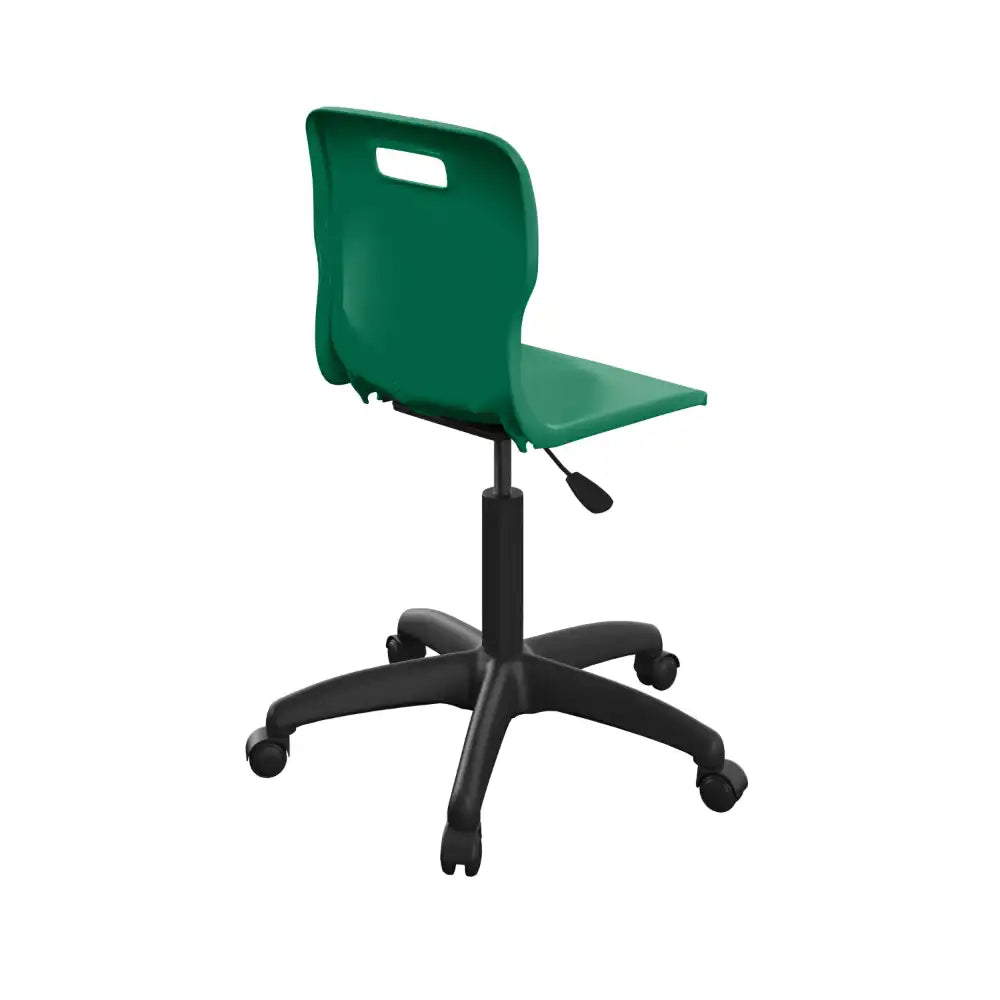 Titan Swivel Senior Chair with Plastic Base and Castors T35-GN-BK 5