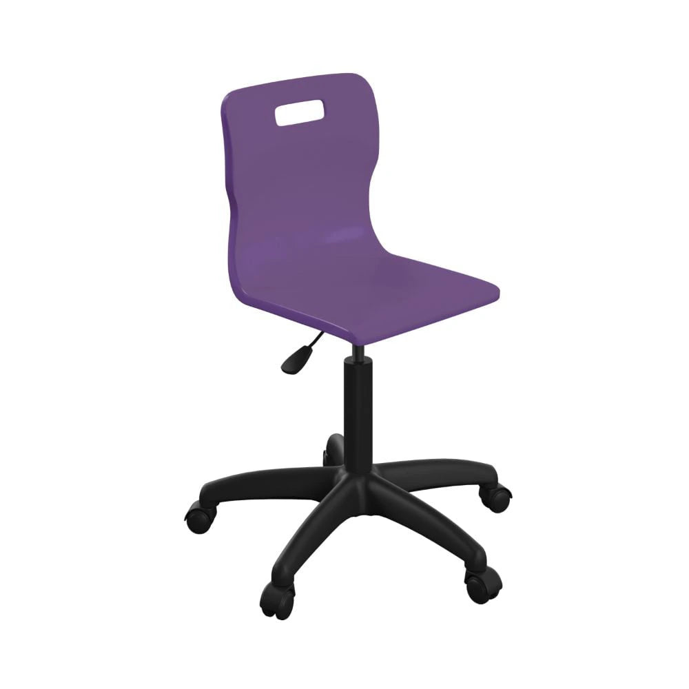 Titan Swivel Senior Chair with Plastic Base and Castors T35-P-BK 1