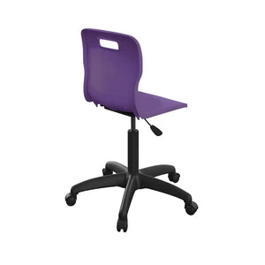 Titan Swivel Senior Chair with Plastic Base and Castors T35-P-BK 5