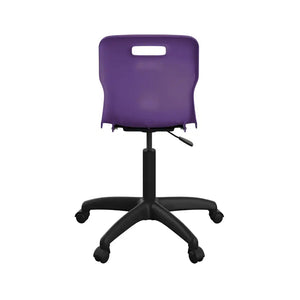 Titan Swivel Senior Chair with Plastic Base and Castors T35-P-BK 6