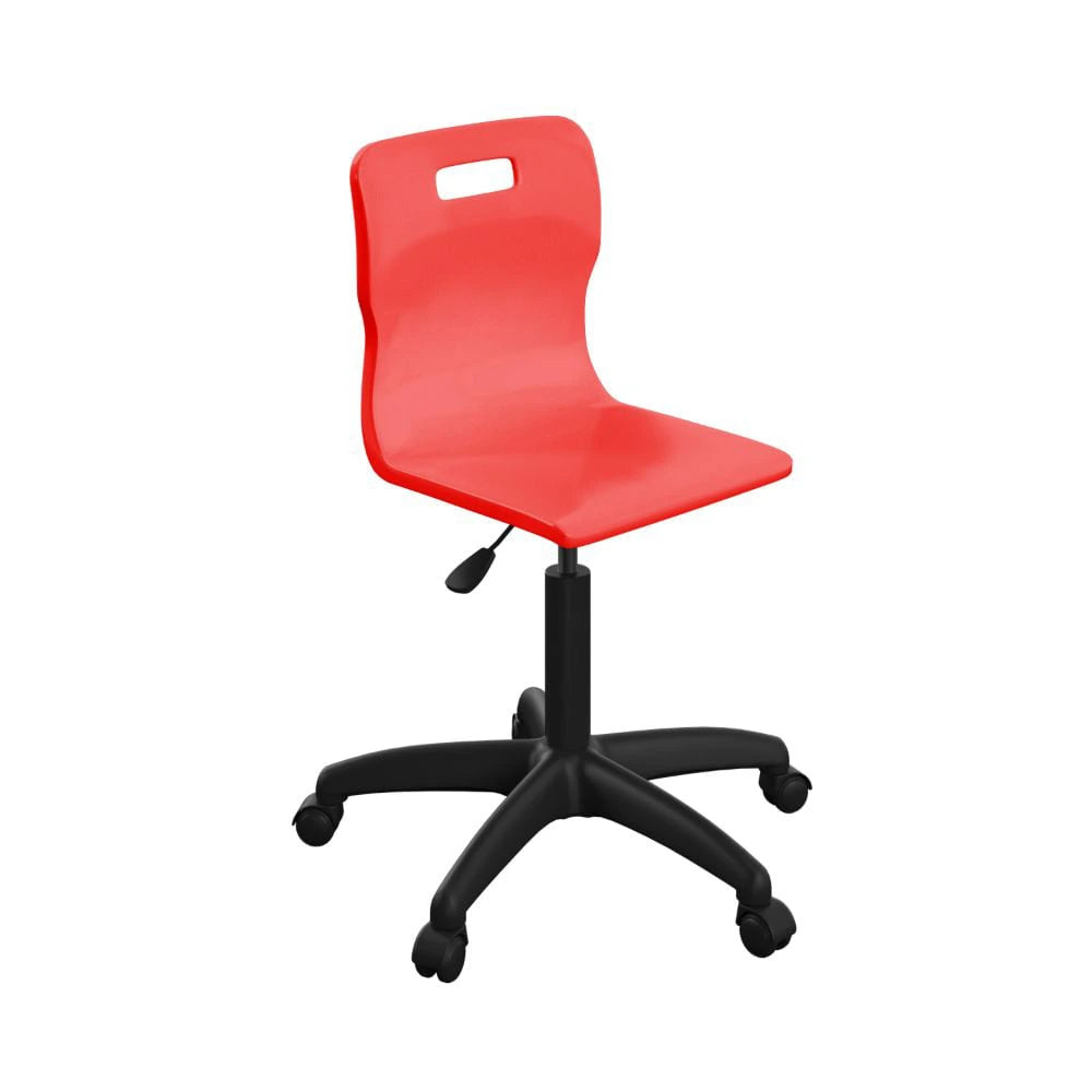 Titan Swivel Senior Chair with Plastic Base and Castors T35-R-BK 1