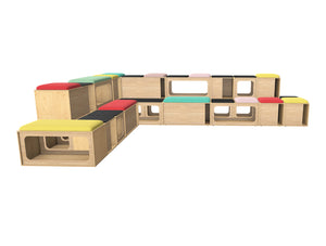 Tower 2 Level Corner Modular Wooden Bleacher System 3