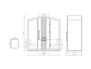 Treehouse 2 Person Acoustic Closed Meeting Pod Dimensions