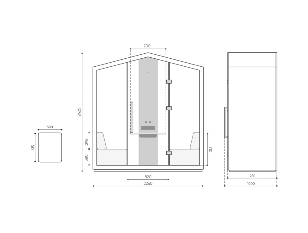 Treehouse 2 Person Closed Meeting Pod Dimensions