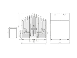 Treehouse 4 Person Closed Meeting Pod Dimensions