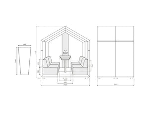 Treehouse 4 Person Open Meeting Pod Dimensions