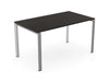Trio Straight Rectangular Bench Desk 1400x800 in Black Ash and Silver Finish