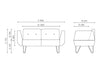 U Floe 2 Seater Upholstered Sofa Dimensions