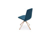 Ulti Kw Chair With Blue Finish And Wooden Legs For Canteen