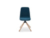 Ulti KW Chair with Deep Blue Finish and 4 Star Wooden Base