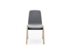Ulti KW Chair with Grey Finish and 4 Legs Wooden Base