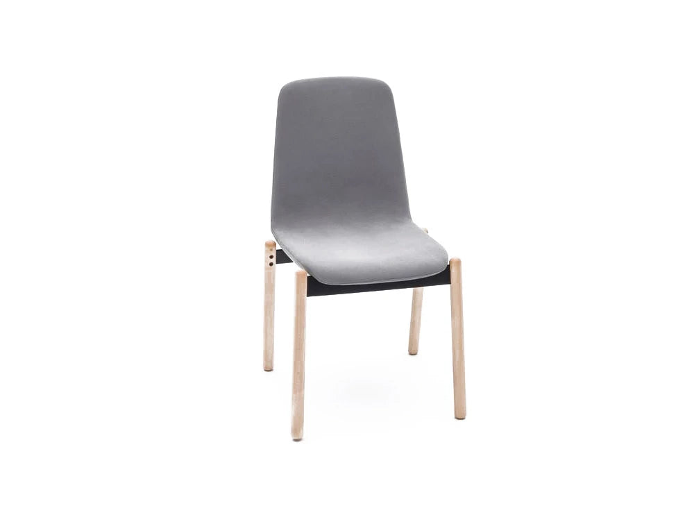 Ulti Kw Chair With Grey Finish And Wooden Legs For Meeting Rooms
