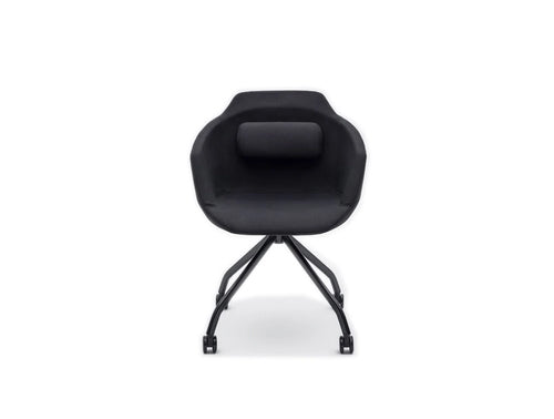 Ultra F Armchair with Black Upholstered Finish and Black Metal Base