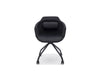 Ultra F Armchair with Black Upholstered Finish and Black Metal Base