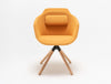 Ultra FW Armchair with Back Cushion and Wooden Trestle Base