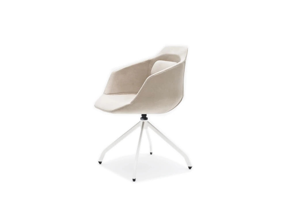 Ultra FW White with Red Upholstered Finish and Wooden Base