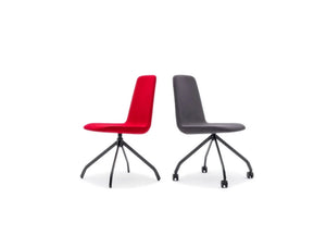 Ultra K Chair With Black Metal Base And Castor Wheels