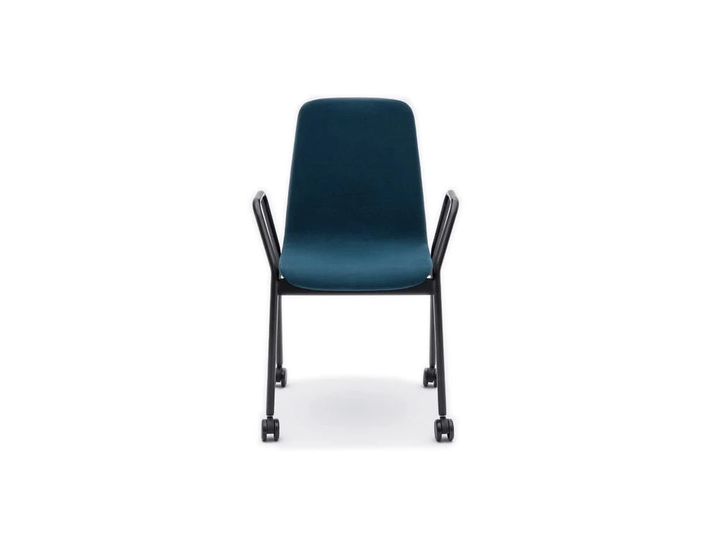 Ultra K Chair With Blakc Metal Arms And Castor Wheels