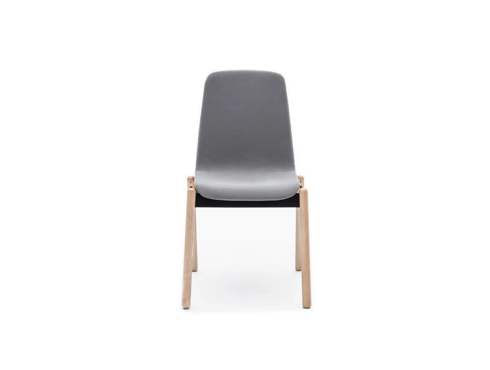 Ultra Kw Chair With Grey Finish And 4 Legs Wooden Base