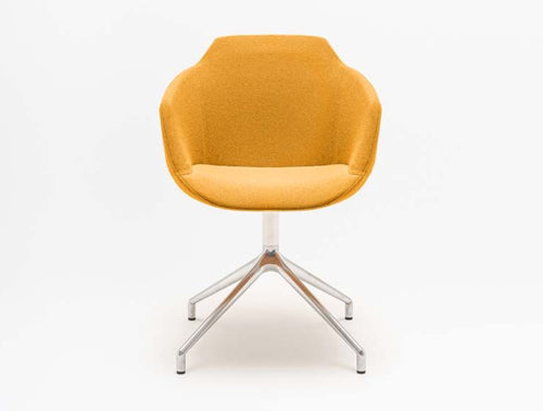 Ultra Office Chair on 4 Star Polished Aluminium Base without Cushion