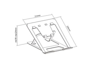 Ultra Slim Foldable Aluminum Laptop Riser Dimensions 1