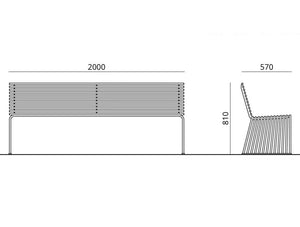 Urbantime .015 Outdoor Bench With Backrest Dimensions