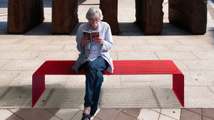 Urbantime .015 Outdoor Flat Bench In Red Finish