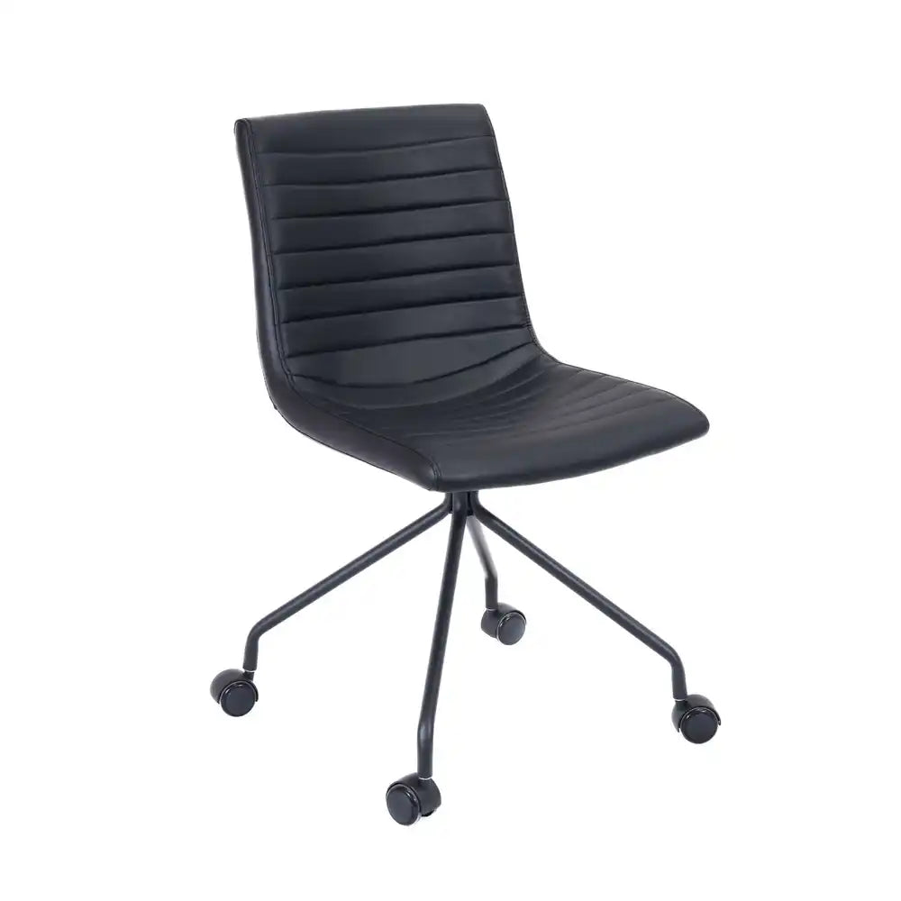 Veer Chair with 4-Star Base - Black PU/Black