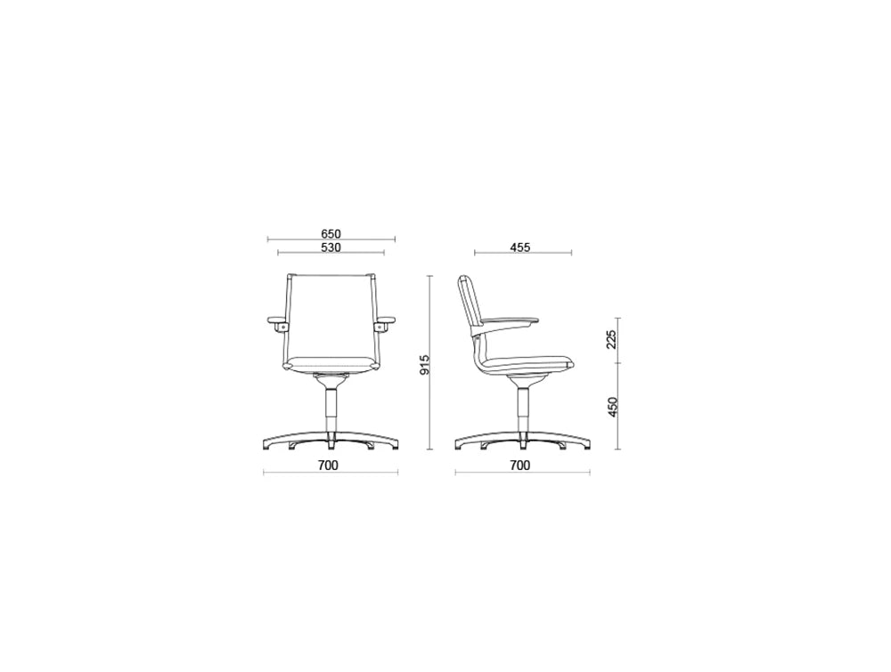 Vega Hit Meeting Office Chair 5 Dimensions