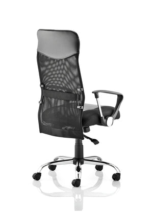 Vegas Executive Chair Black Leather Seat Black Mesh Back With Leather Headrest With Arms EX000074 8