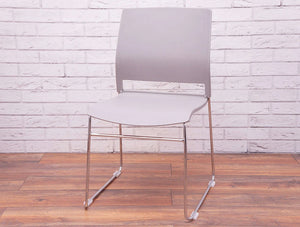 Verse Multipurpose Stacking Chair In Grey Front View