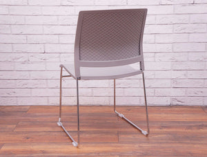 Verse Multipurpose Stacking Chair In Grey Rear View