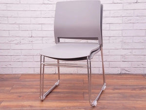 Verse Multipurpose Stacking Chair In Grey Stacked